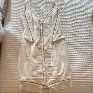 Herve Leger Cream Midi Dress